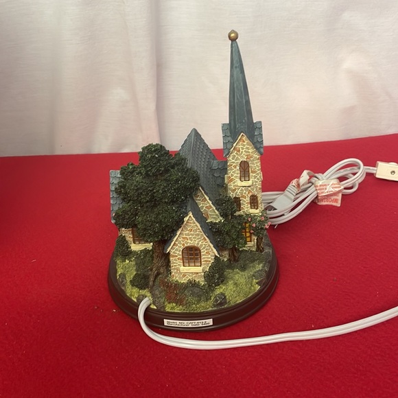 Thomas Kinkade The Mountain Chapel Lighted Church Psalm 23:6 - Picture 4 of 6
